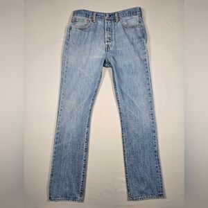 Levi's 501 Original Fit Jeans 100% Cotton Straight Leg Light Wash Denim W33 L34